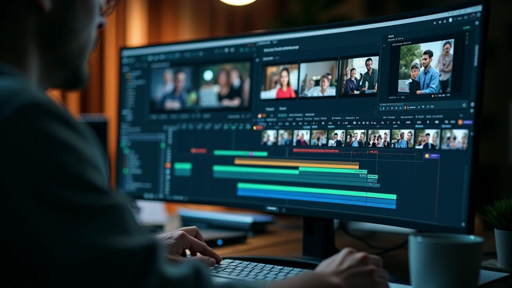 Detailed timeline with organised tracks and clips arranged in a clear sequence