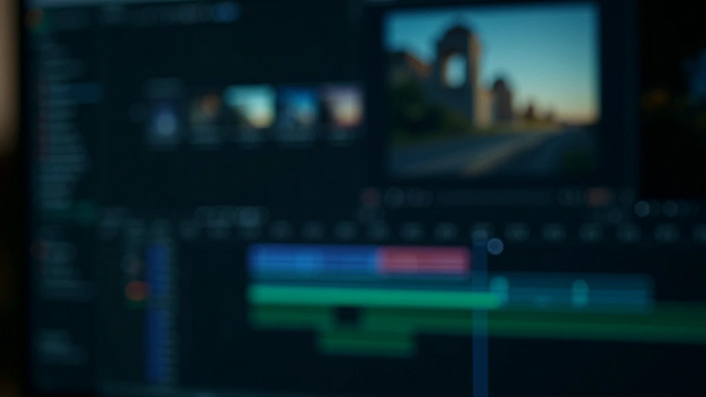 Close-up of a transition between two clips in editing software