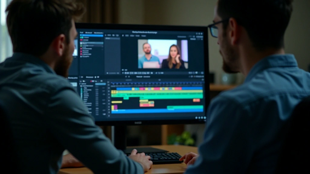 Editing timeline containing visual effects and animated text